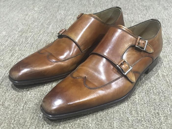 Magnanni Men's Claudio Double Monk Strap Shoes - Cognac - US 10