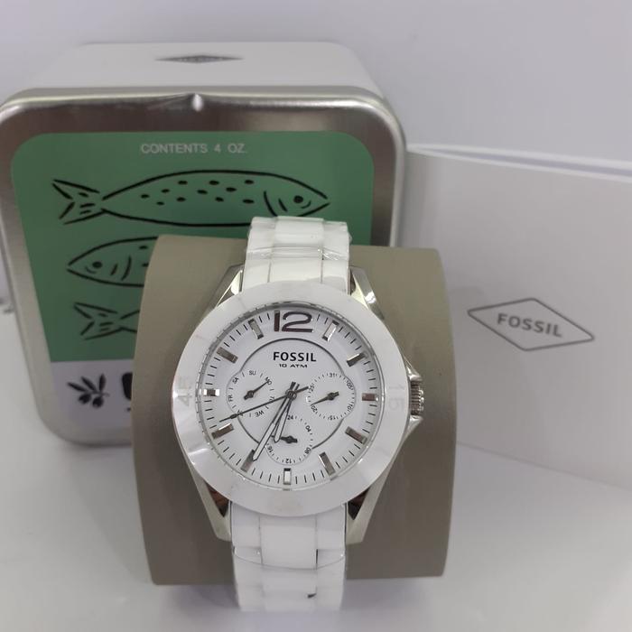 JAM TANGAN WANITA FOSSIL CE1002 WHITE KERAMIK ORIGINAL