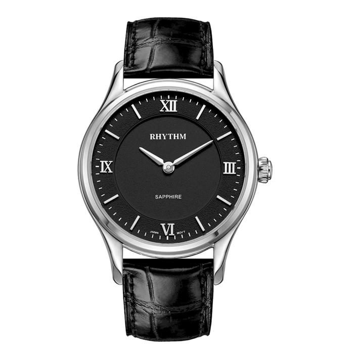 RHYTHM P1501L 02 Sapphire Black Leather jam tangan ORIGINAL