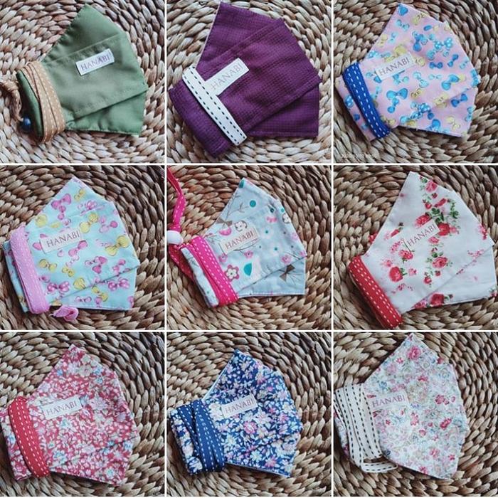 Masker hijab 3D Hanabi HeadLoop+lapisan 3ply