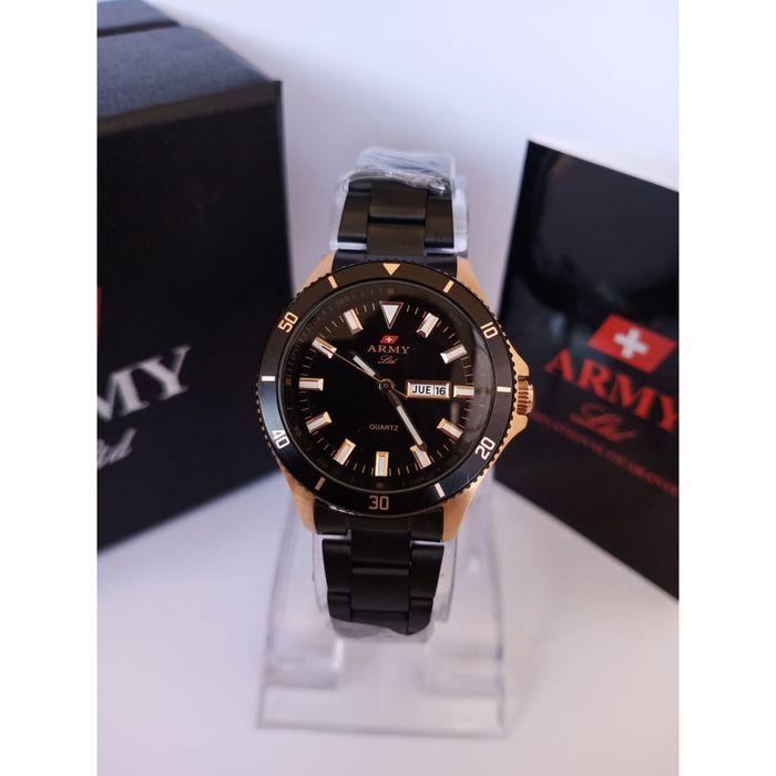 JAM TANGAN ARMY LTD HC-7729 WANITA ROSEGOLD BLACK ORIGINAL