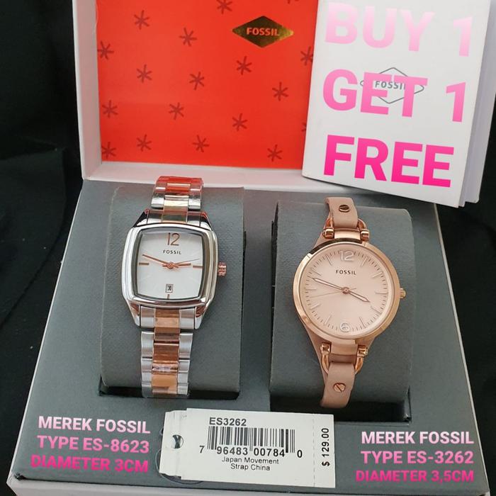 Jam Tangan Wanita Fossil ES 3262 Buy 1 Free 1 Ori BM 32mm Fullset