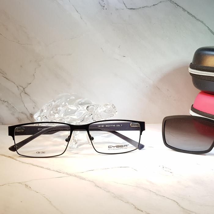 Kacamata Pria Original Cyber Eyeworks CB1361 ClipOn Polarize