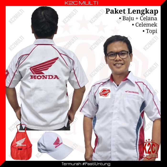 Baju Mekanik Honda | Seragam Mekanik Honda | Set