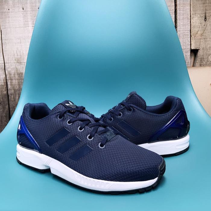 Sepatu Sneakers Adidas Zx Flux Navy Indigo Pria Wanita Original