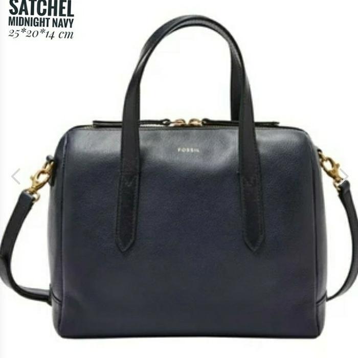TAS BRANDED WANITA FOSSIL ORI SYDNEY SATCHEL MIDNIGHT NAVY
