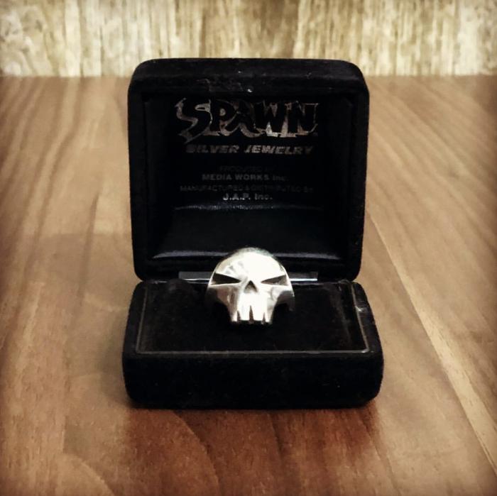 Preloved Silver Ring Skull Spawn Original 1997 Made by J.A.P. inc