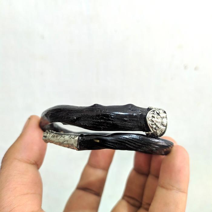 GELANG AKAR BAHAR HITAM ASLI ORIGIN VARIASI ALPACA PERAK ANTI KARAT.