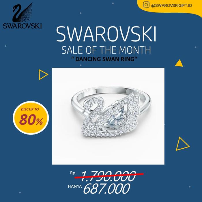 PROMO CINCIN SWAROVSKI DANCING SWAN RING ORIGINAL 100%