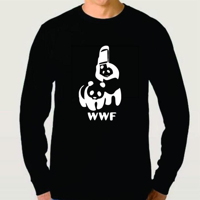 Kaos Plesetan Parodi WWF PANDA Jumbo Lengan Panjang