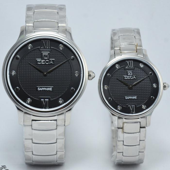 ZECA 307M/L.S.P.S2 - Jam Tangan Couple Pasangan - Silver Black