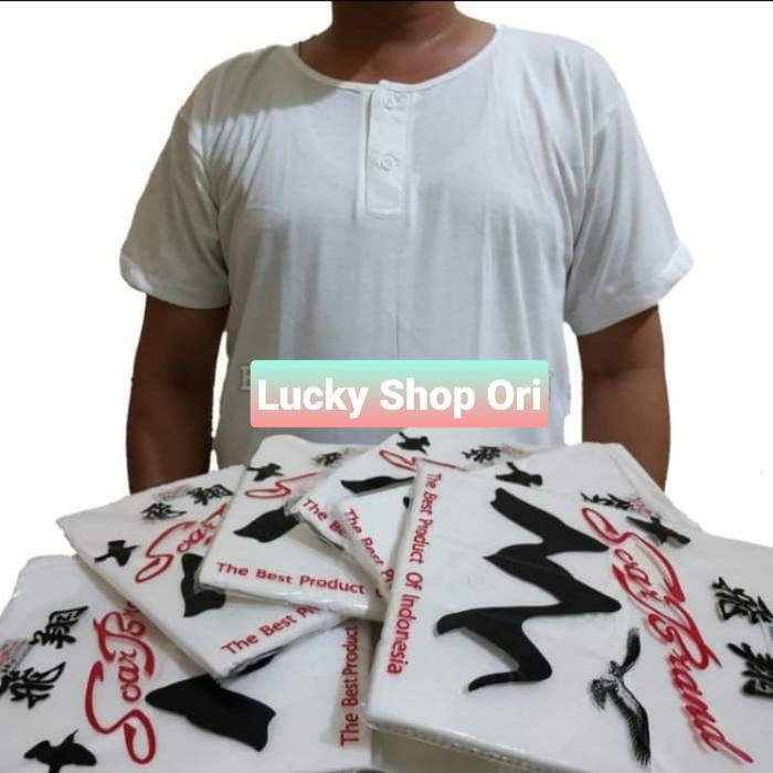 Kaos Oblong Pria Swan Kancing | Kaos Dalam Soar Berkancing Klep
