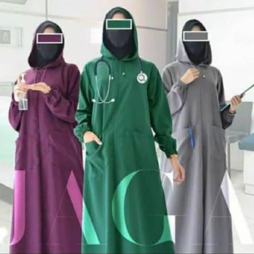 APD Hoodie model gamis bahan parasut Mayer premium import