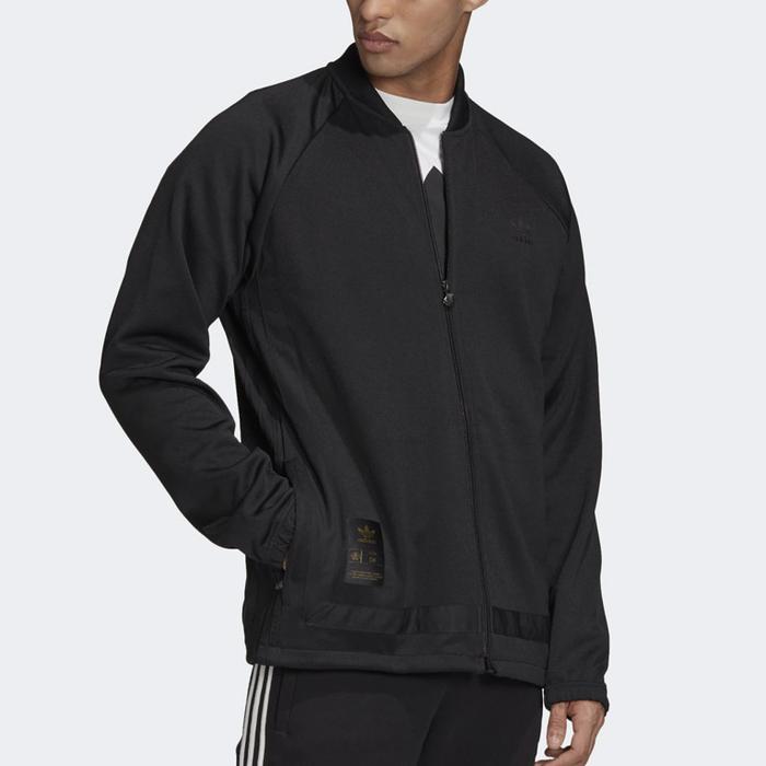 Jaket Adidas ORIGINALS Trefoil Warm Up Track Top Black Gold GK0662 ORI