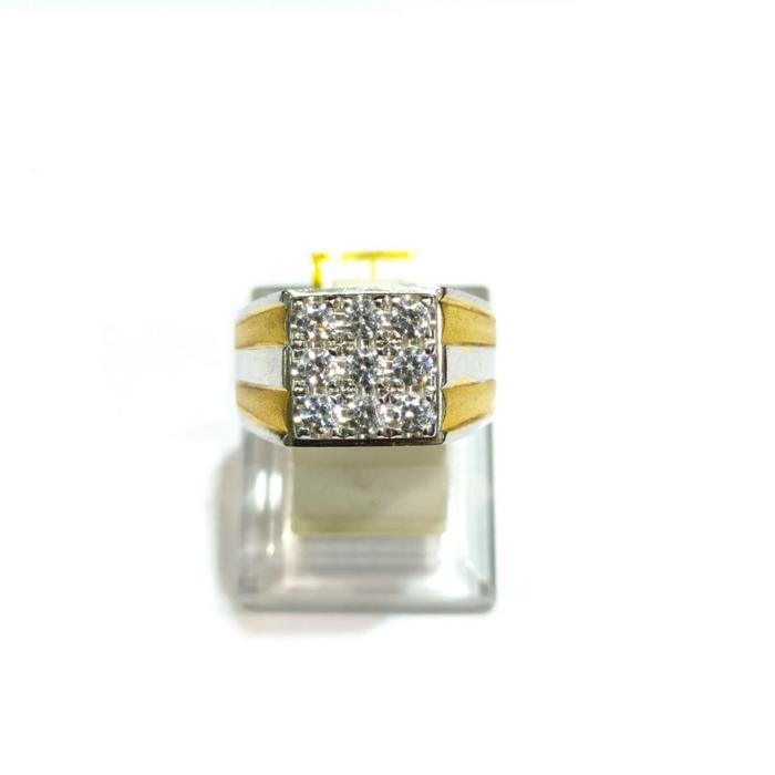 Cincin Cowok Diamond Look Emas Putih 750