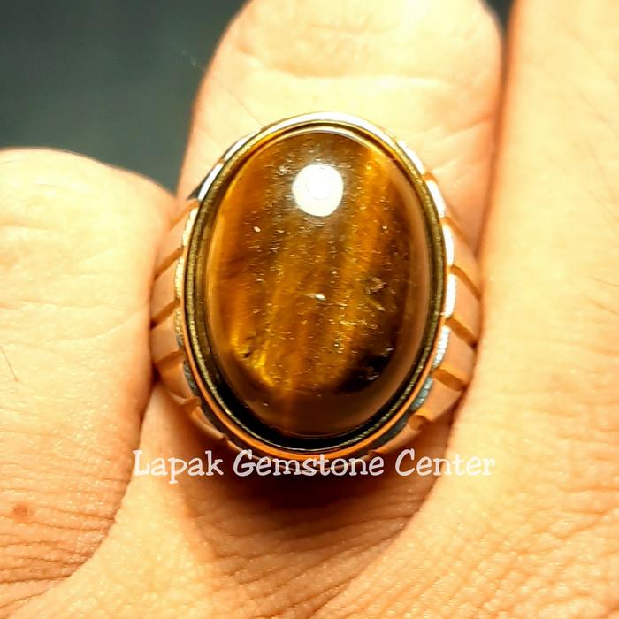 Cincin Natural Tiger Eye Ber Klep Biduri Sepah Original
