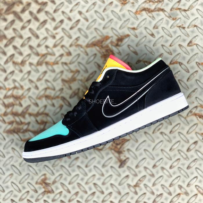 NIKE AIR JORDAN 1 LOW BLACK AURORA GREEN
