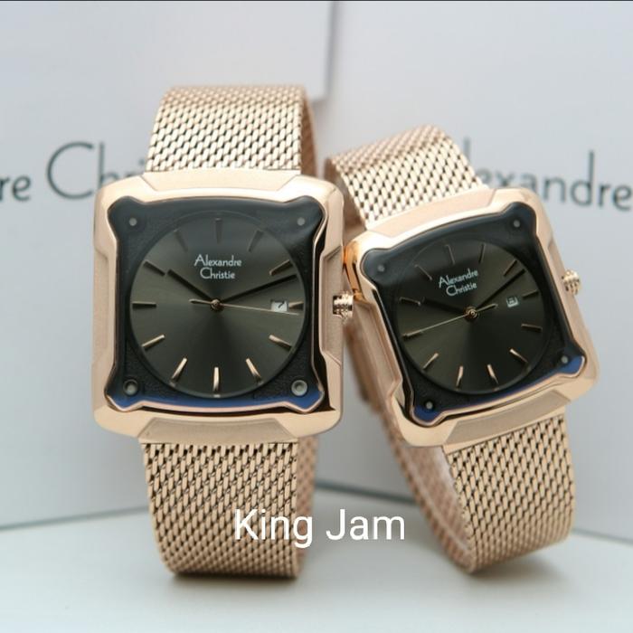 Jam Tangan Couple Alexandre Christie AC 3030 Original Rosegold