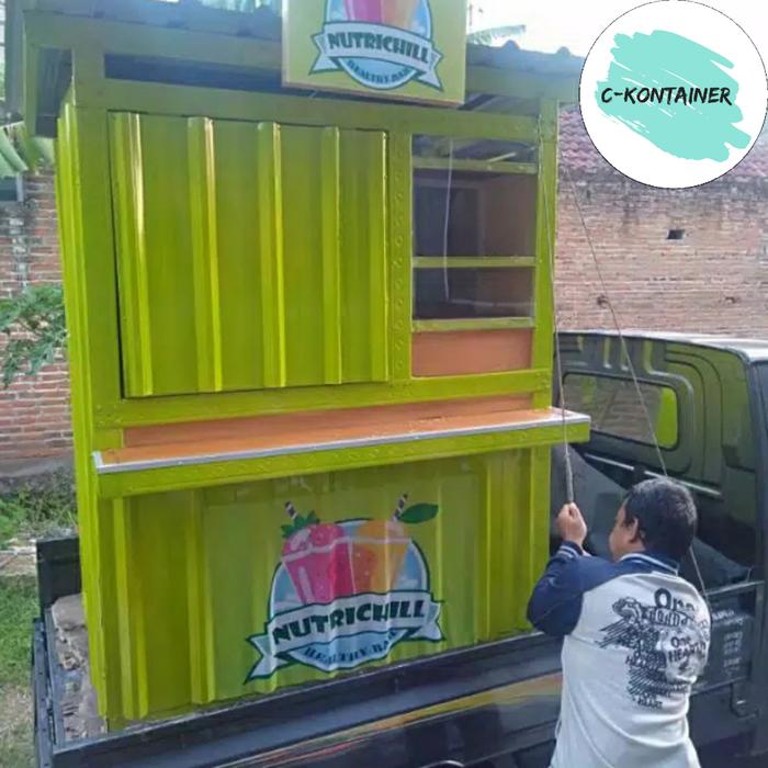 booth kontainer mini ukuran 150x100x200cm