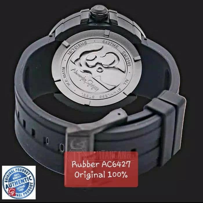 KARET TALI JAM TANGAN RUBBER ALEXANDRE CHRISTIE AC 6427 AC6427 BLACK