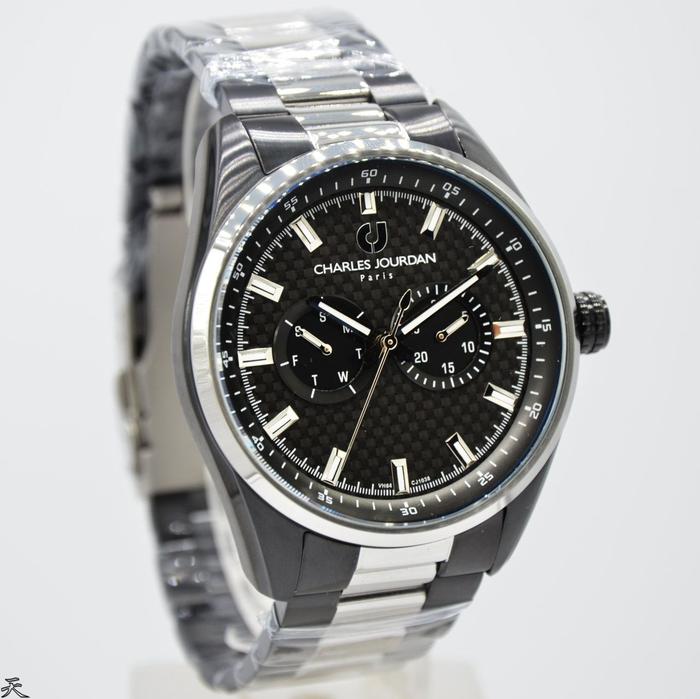 CHARLES JOURDAN CJ1038-1732M - Jam Tangan Pria Original - Silver Black