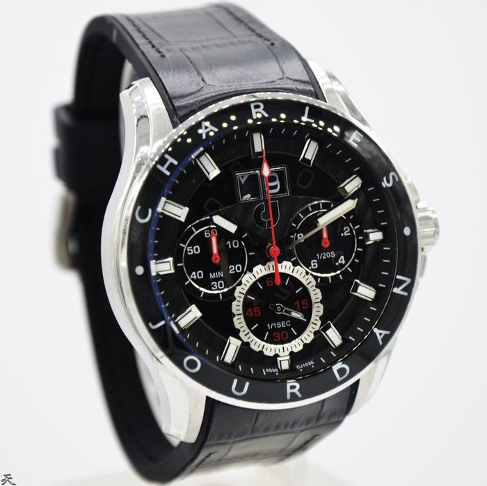 CHARLES JOURDAN CJ1035-1332C - Jam Tangan Pria Kulit Original - Black
