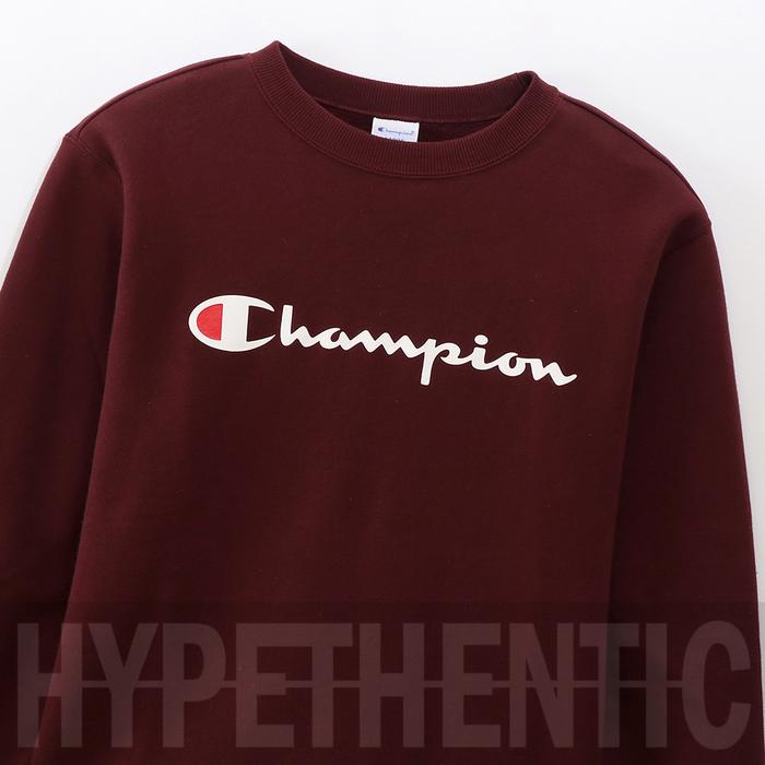 Champion Sweatshirt Script Logo Crewneck Maroon Original / Red Sweater