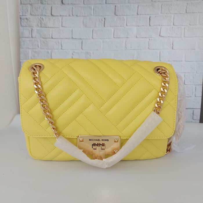 TAS WANITA MICHAEL KORS ORI - MK PEYTON MEDIUM SHOULDER FLAP SUNSHINE