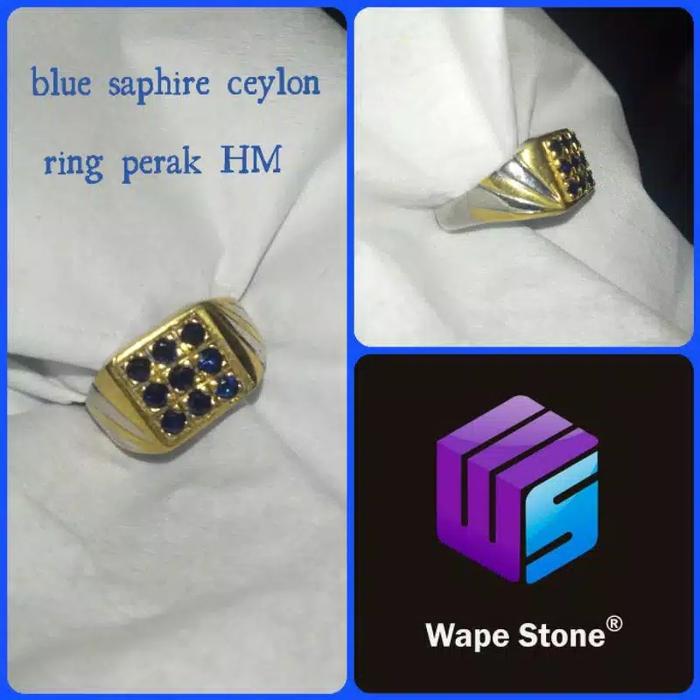BATU CINCIN BLUE SAPHIRE CEYLON MODEL STEMPEL RING PERAK HM