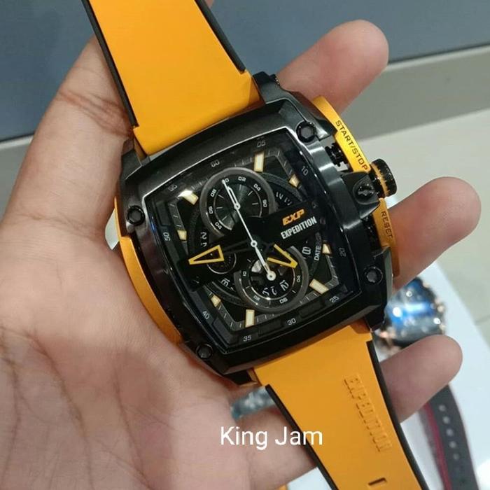 Jam Tangan Pria Expedition EXP 3008/ E3008 Original Yellow Rubber