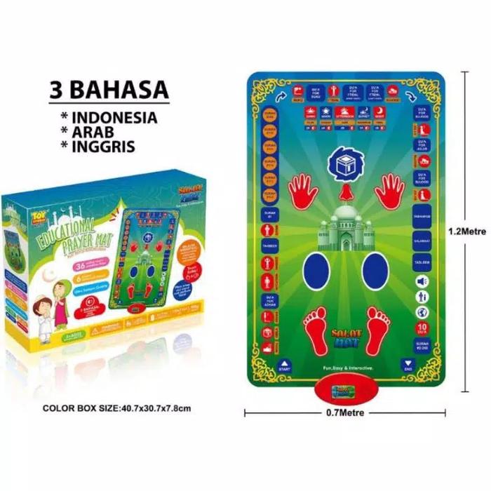 Alat Bantu Edukasi My Salat ( Salah ) Mat Sajadah 3 bahasa 36 fungsi