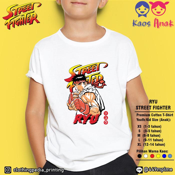 Kaos Baju Anak Ryu Street Fighter X Tekken Fighting Kid T-Shirt