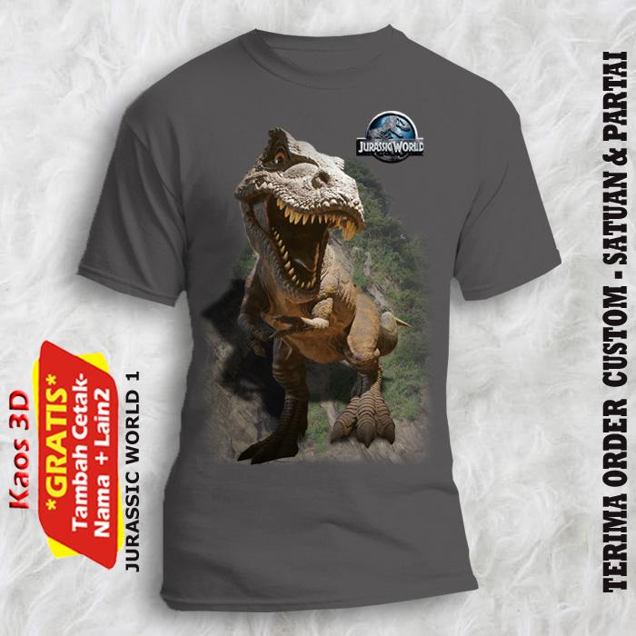 Kaos 3d Dinosaurus ukuran anak sampai dewasa cetak gambar asli 3d