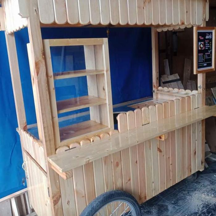 gerobak angkringan/grobak bakso mie ayam kayu jati belanda