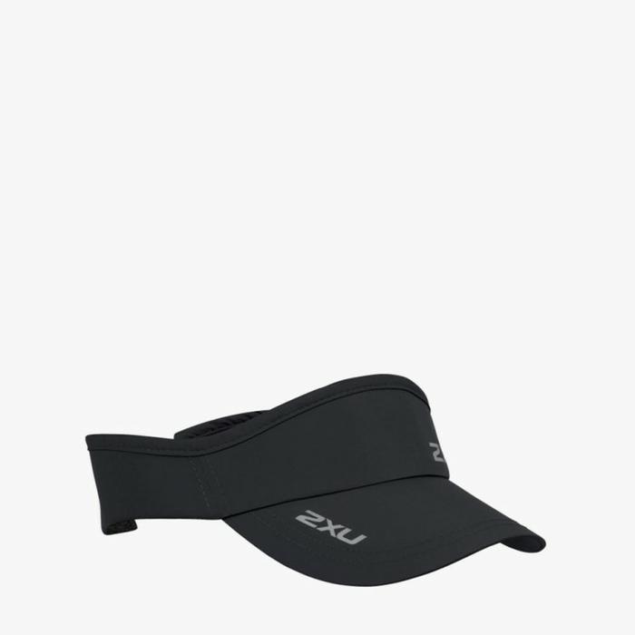 Topi pria wanita 2XU 2XU Unisex Run Visor - Hitam Original