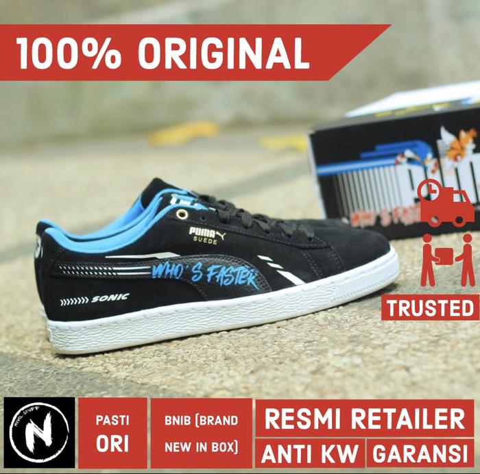 Sepatu PUMA Suede x Sega Sonic Black Blue Original BNIB Resmi