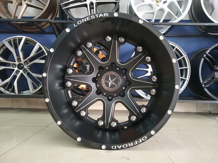 velg mobil hummer h2 ring 20x12 hole 8x165,1 matt black gratis kirim