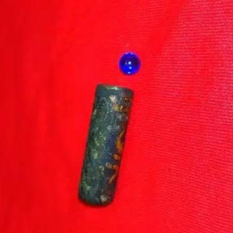 Mustika lipan Biru Blue Sapire Dan Liontin Tabung Rajah