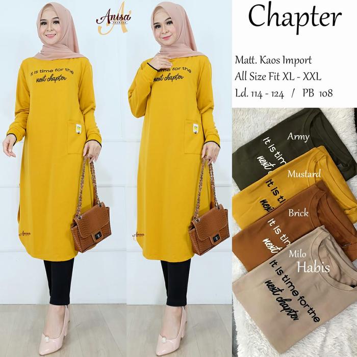 CHAPTER TUNIK KAOS IMPORT ATASAN WANITA LD 114-124cm