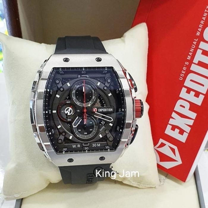 Jam Tangan Pria Expedition E 6782/ E6782 Original Black Silver