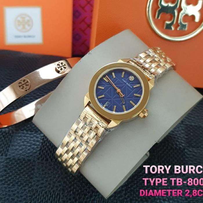 Jam Tangan Wanita Tory Burch TB 8002 8003 Fullset Box & Gelang 2.8cm
