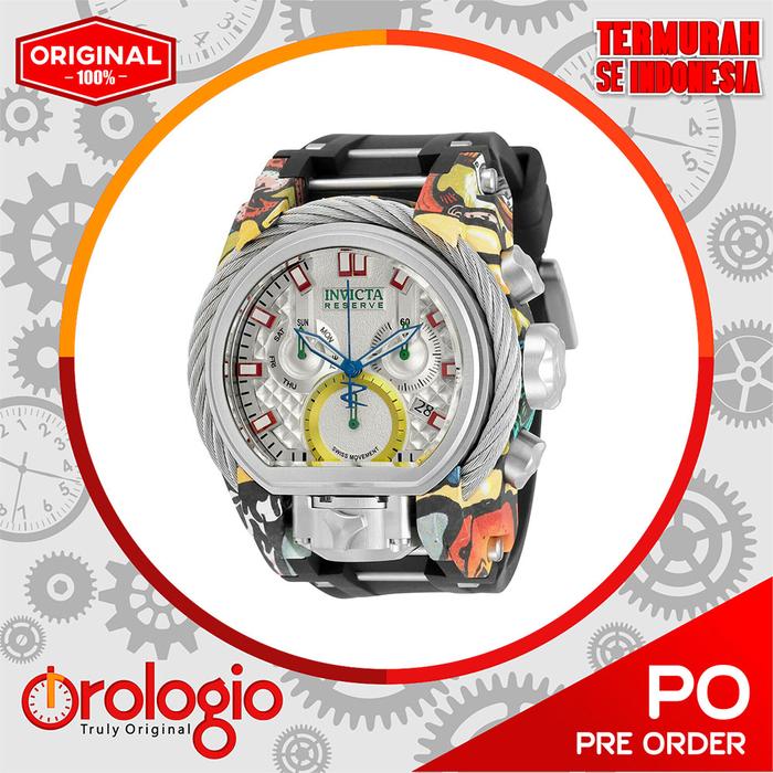 Invicta Men 52mm Reserve Bolt Zeus Magnum Graffiti White Swiss Mvt