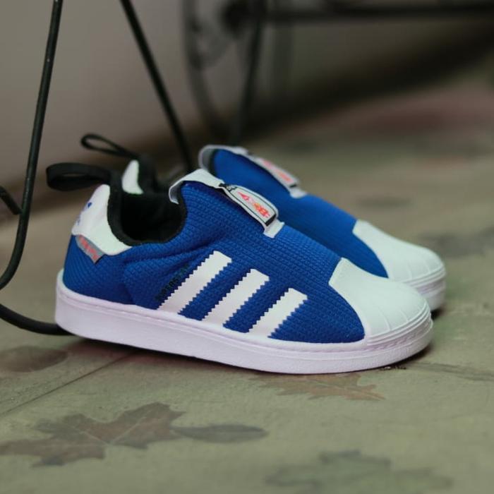 SEPATU ANAK ADIDAS SUPERSTAR KIDS SLIP ON PRIMALOFT BLUE ORIGINAL