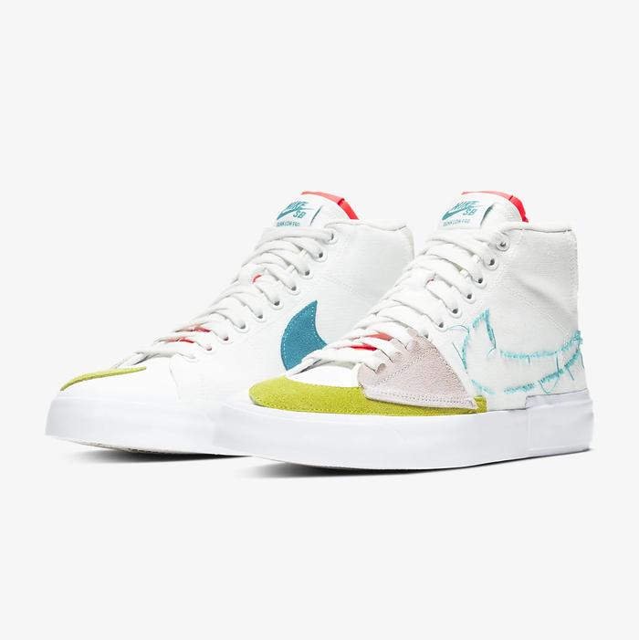 NIKE SB ZOOM BLAZER MID EDGE HACK PACK SUMMIT WHITE AQUA ORIGINAL