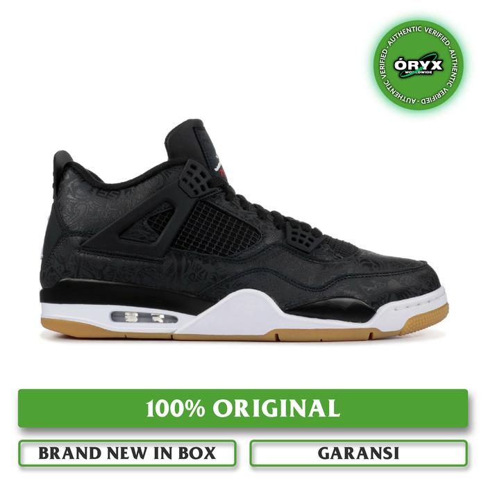 Nike Air Jordan 4 Retro Laser Black / White / Gum Light Brown