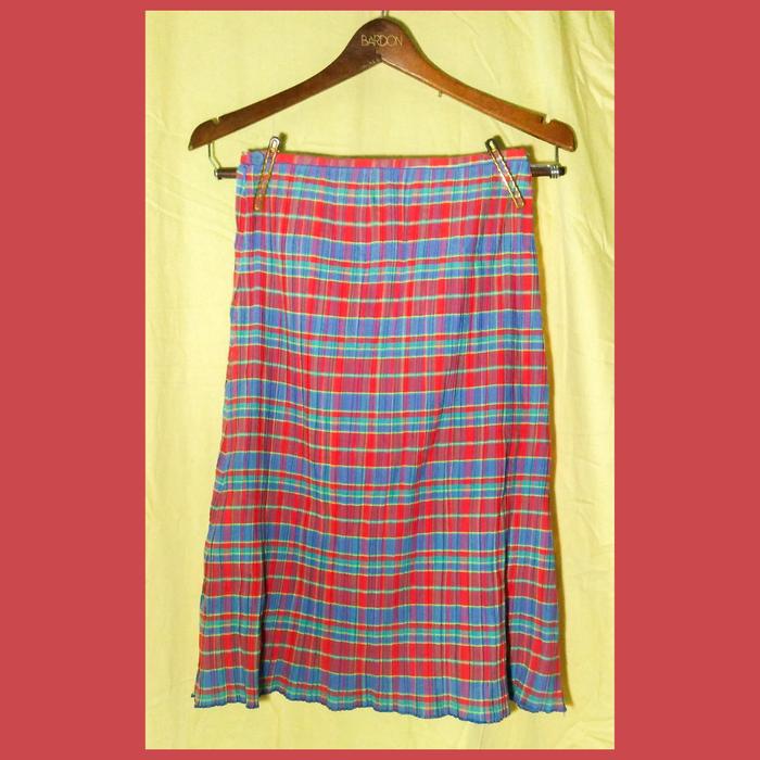 Rok Rempel Kotak-kotak vintage/jadul (thrift/2nd)