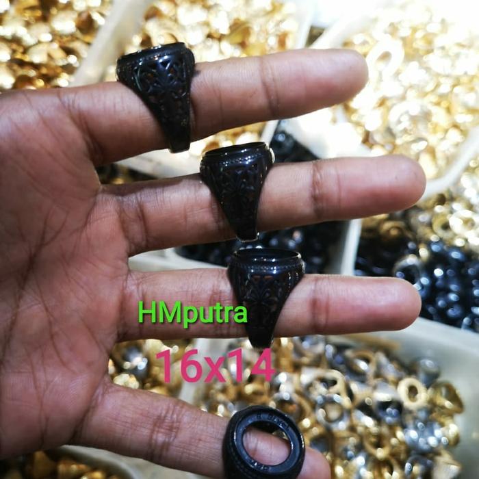 Ring emban titanium super kualitas warna hitam polos