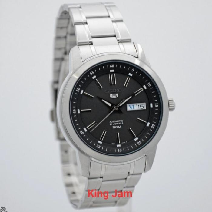 Jam Tangan pria Seiko 5 SNKM87K1 Original silver Black