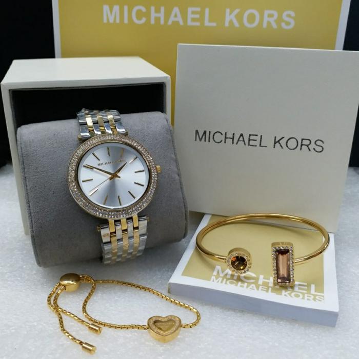 Jam Tangan Wanita Mic Haell Korss MK 3190 MK3190 Free Gelang Original