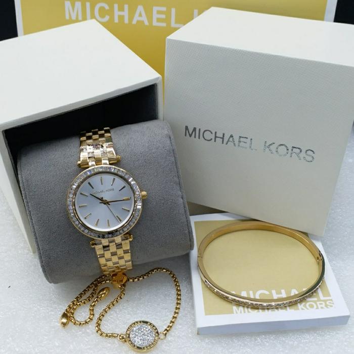 Jam Tangan Wanita Mic Haell Korss MK 3365 MK3365 Free Gelang Original